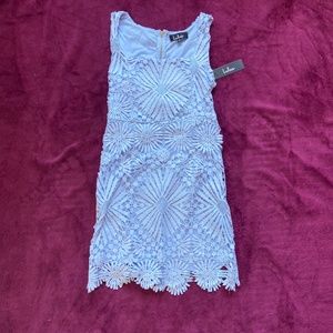 Lulu's Heart Strings Light Blue Lace Mini Dress